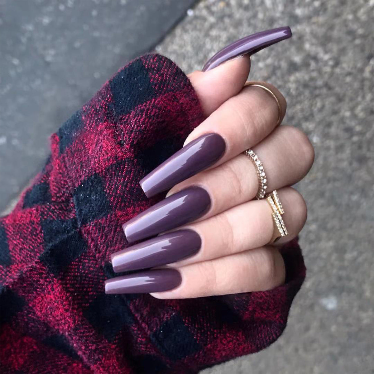 Solid Color Long Ballet Press on Nails