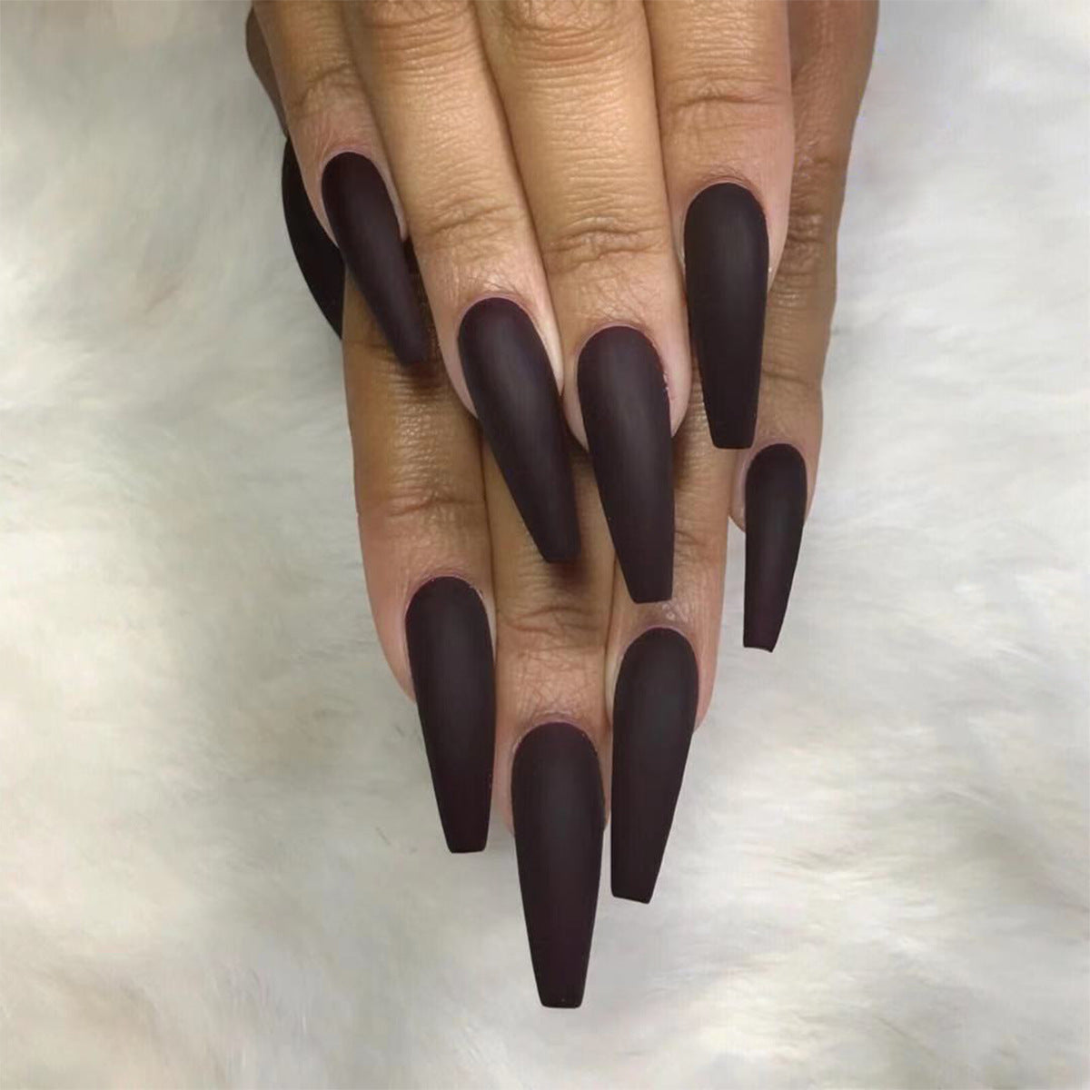Solid Color Long Ballet Press on Nails