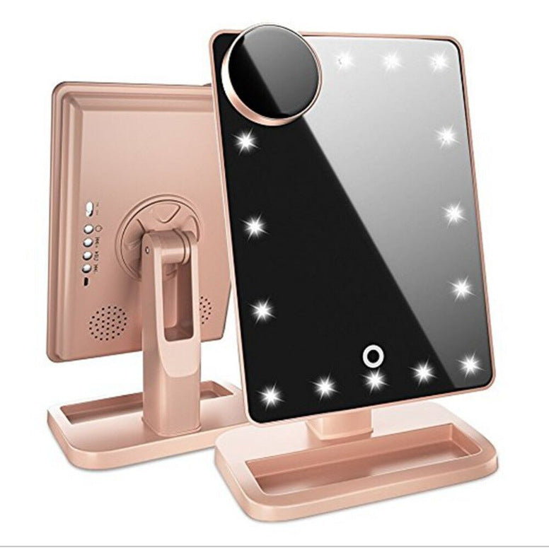 Touch Screen Makeup Mirror With LED Light Bluetooth Speaker