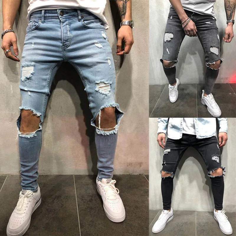 Casual Ripped Denim Jeans
