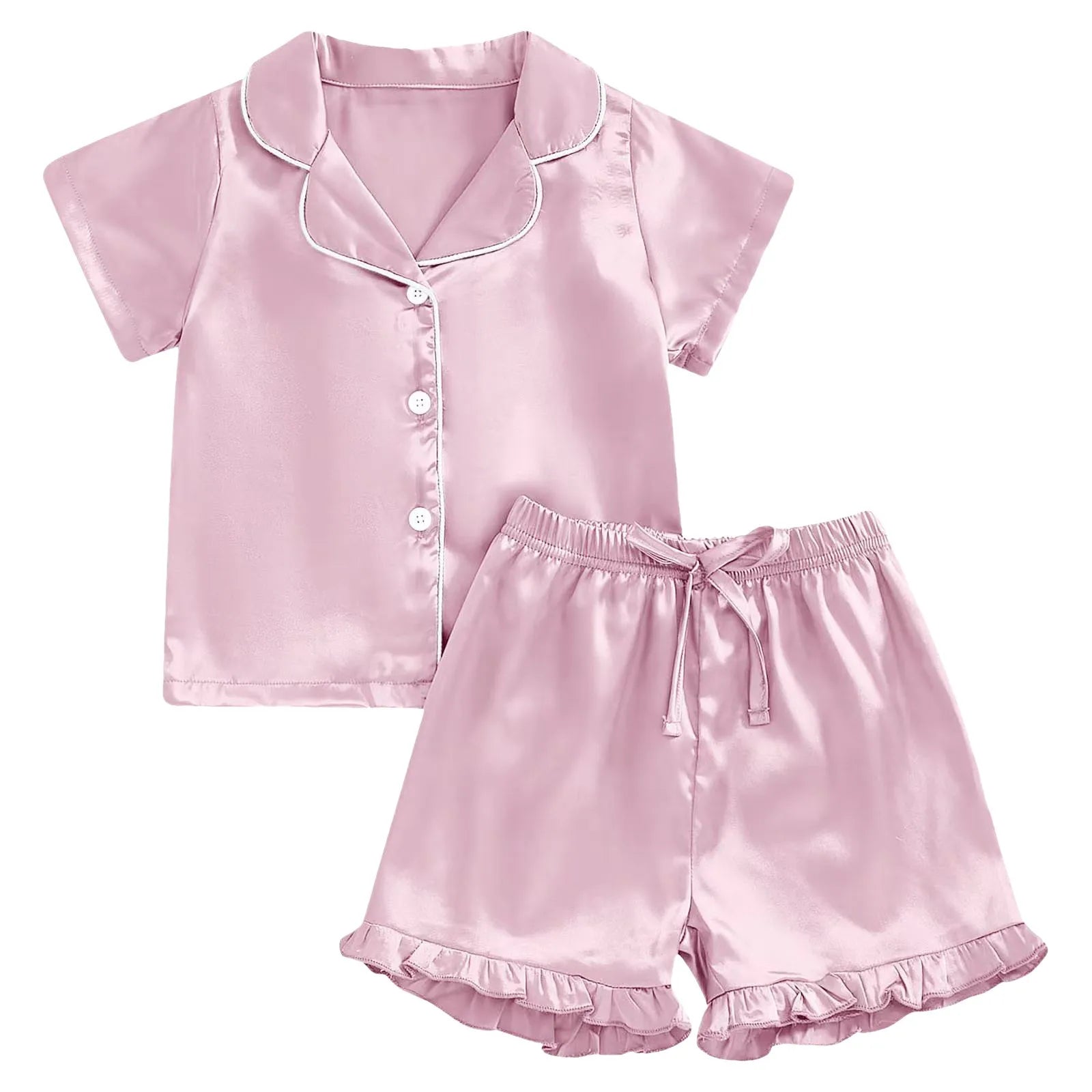 Baby Girl Warm Clothes Toddler Silk Pajamas Baby Kids Girl Satin Summer Feather Pajamas Short Sleeve Toddler Girl Slippers
