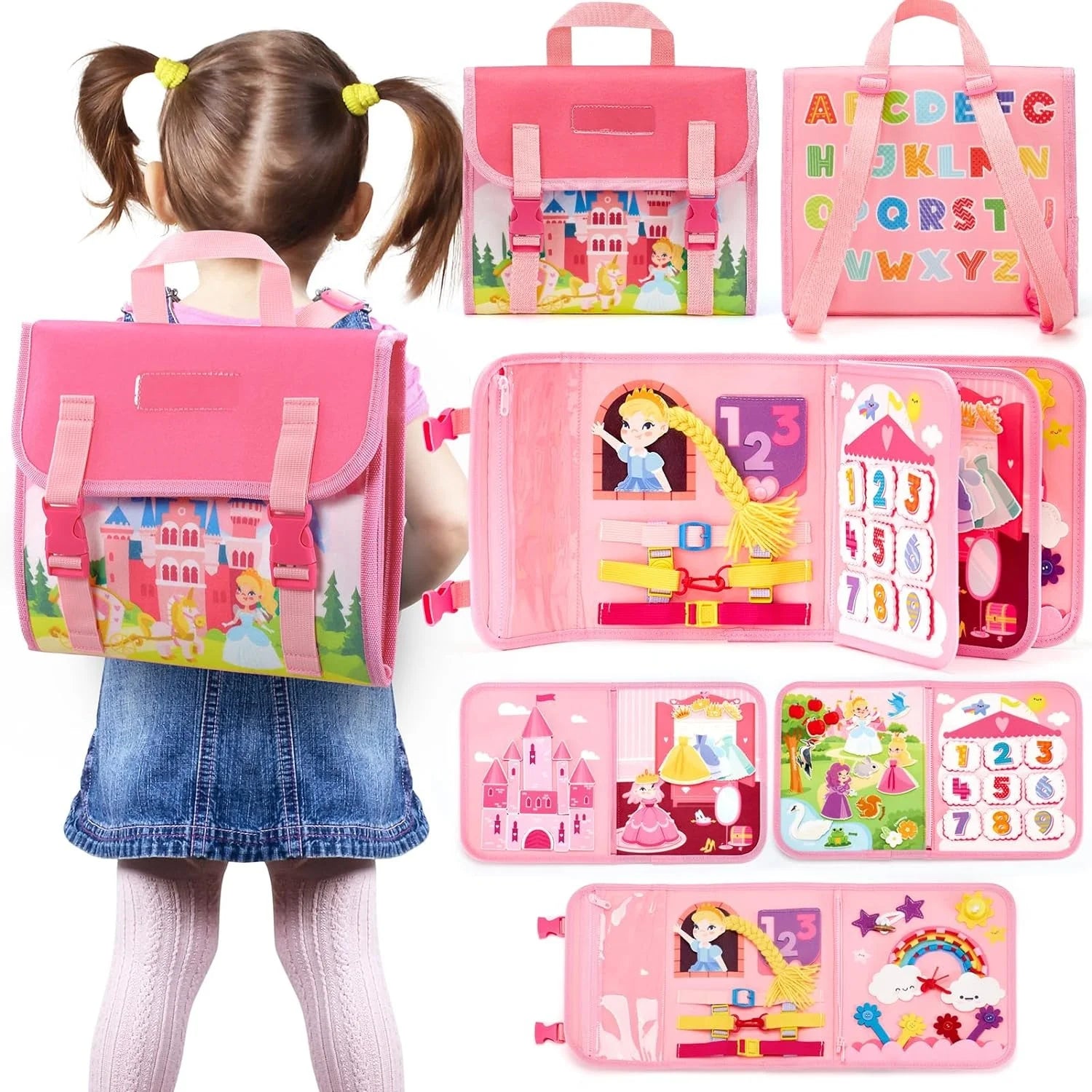 Toddler Life Skills Learning Toy with Travel Backpack