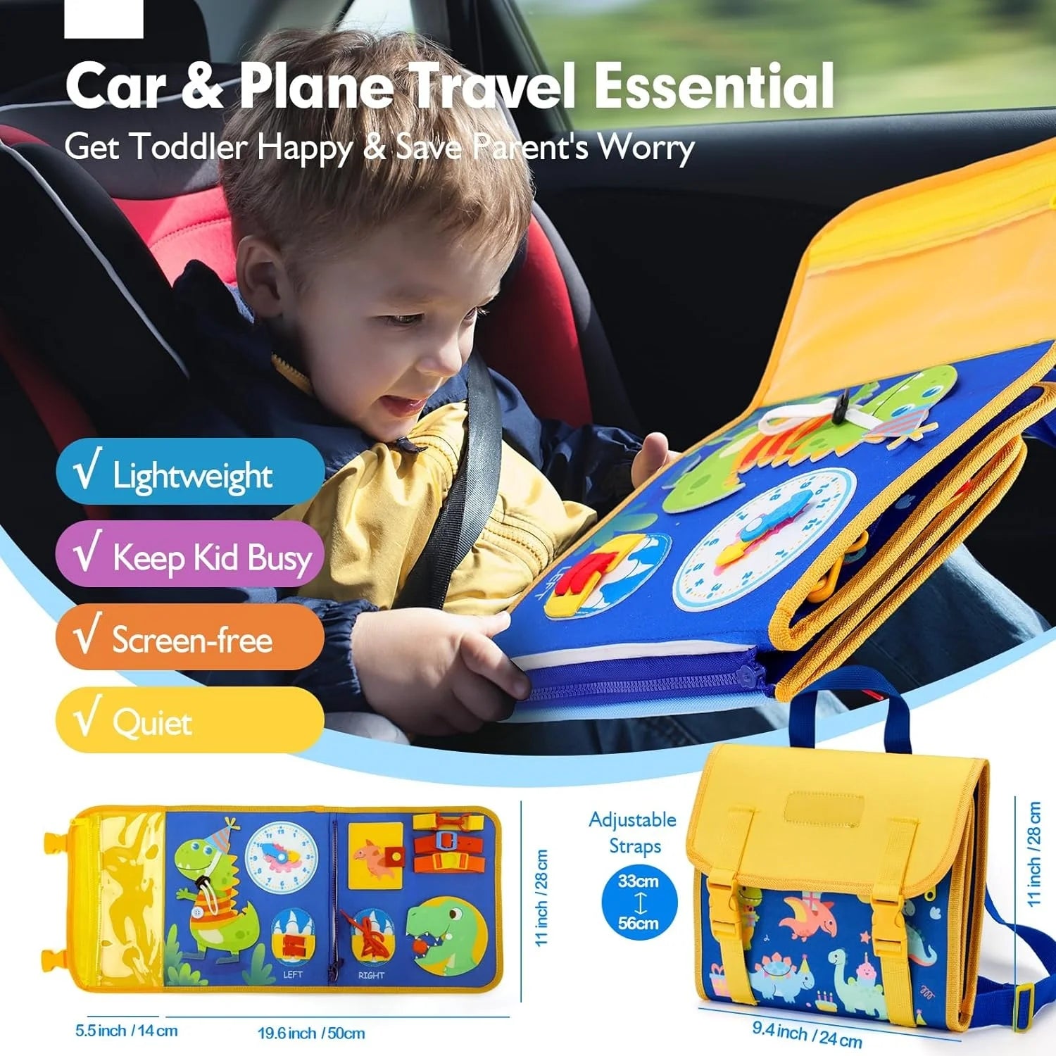 Toddler Life Skills Learning Toy with Travel Backpack