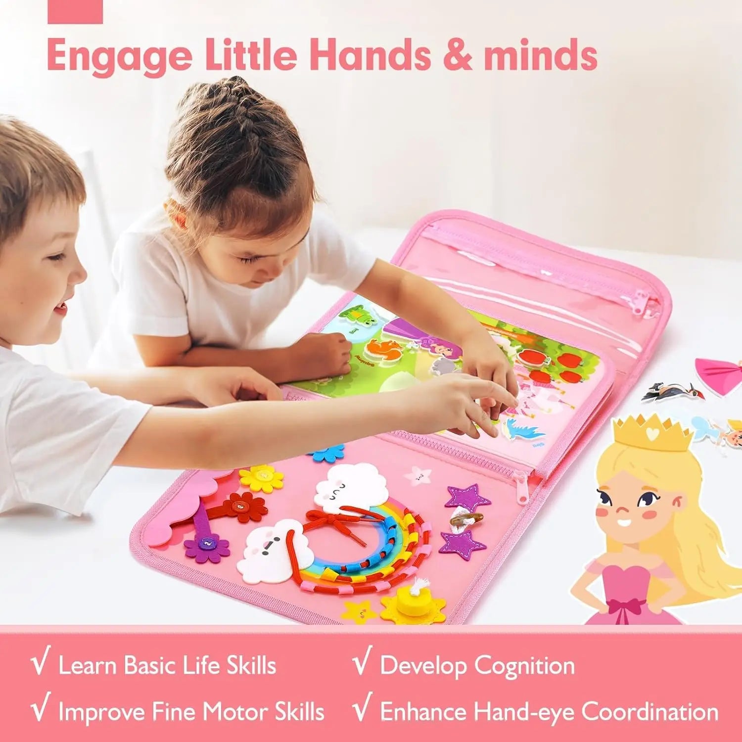 Toddler Life Skills Learning Toy with Travel Backpack
