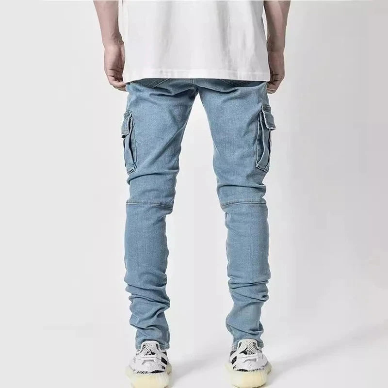 Demin Slim Fit Cargo Pants