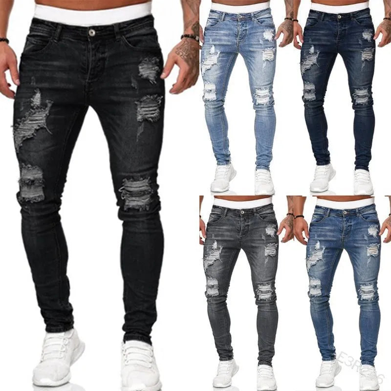 Ripped Denim Fashion Jeans