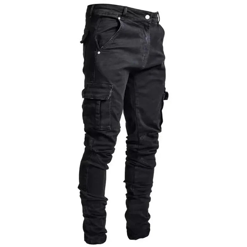 Demin Slim Fit Cargo Pants