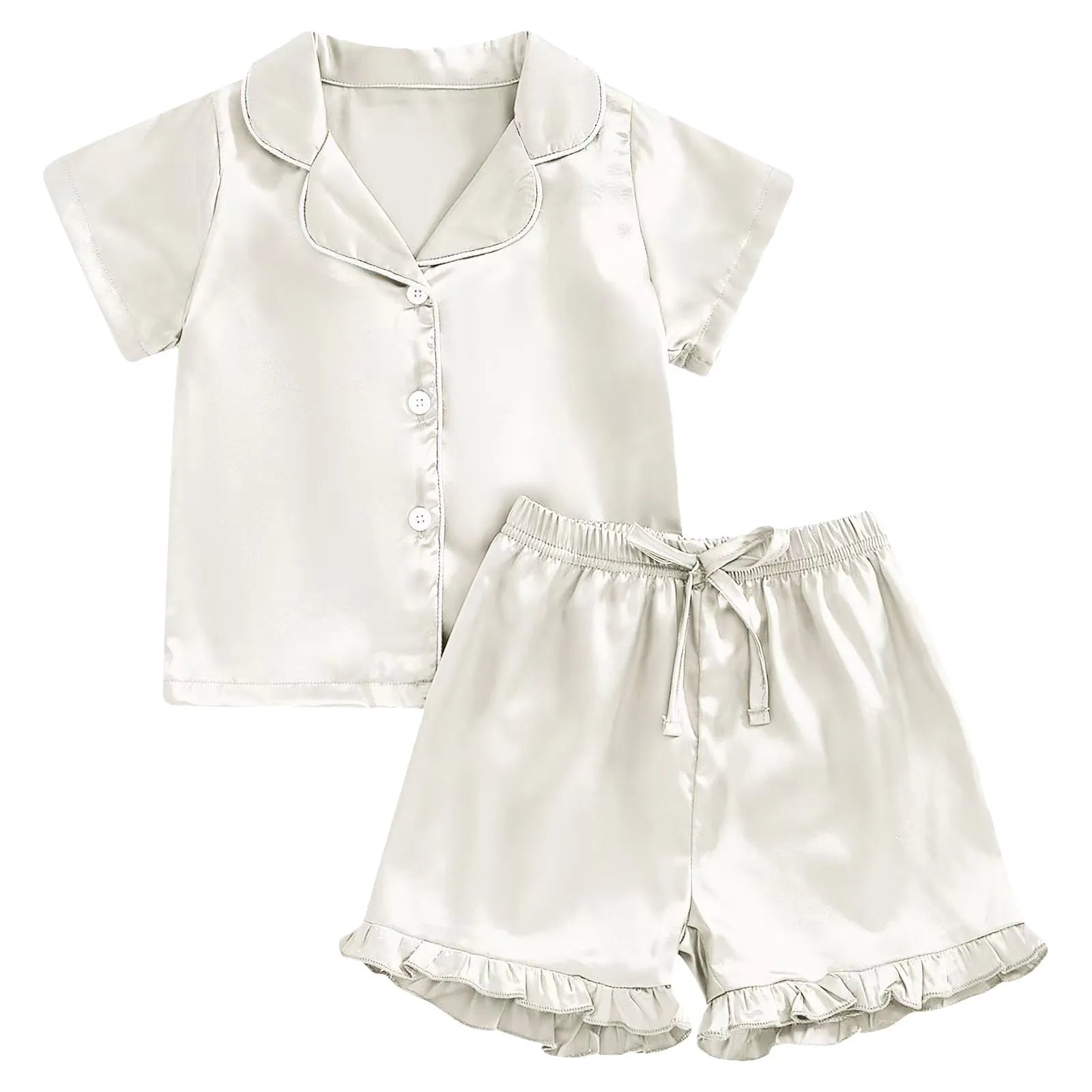 Baby Girl Warm Clothes Toddler Silk Pajamas Baby Kids Girl Satin Summer Feather Pajamas Short Sleeve Toddler Girl Slippers