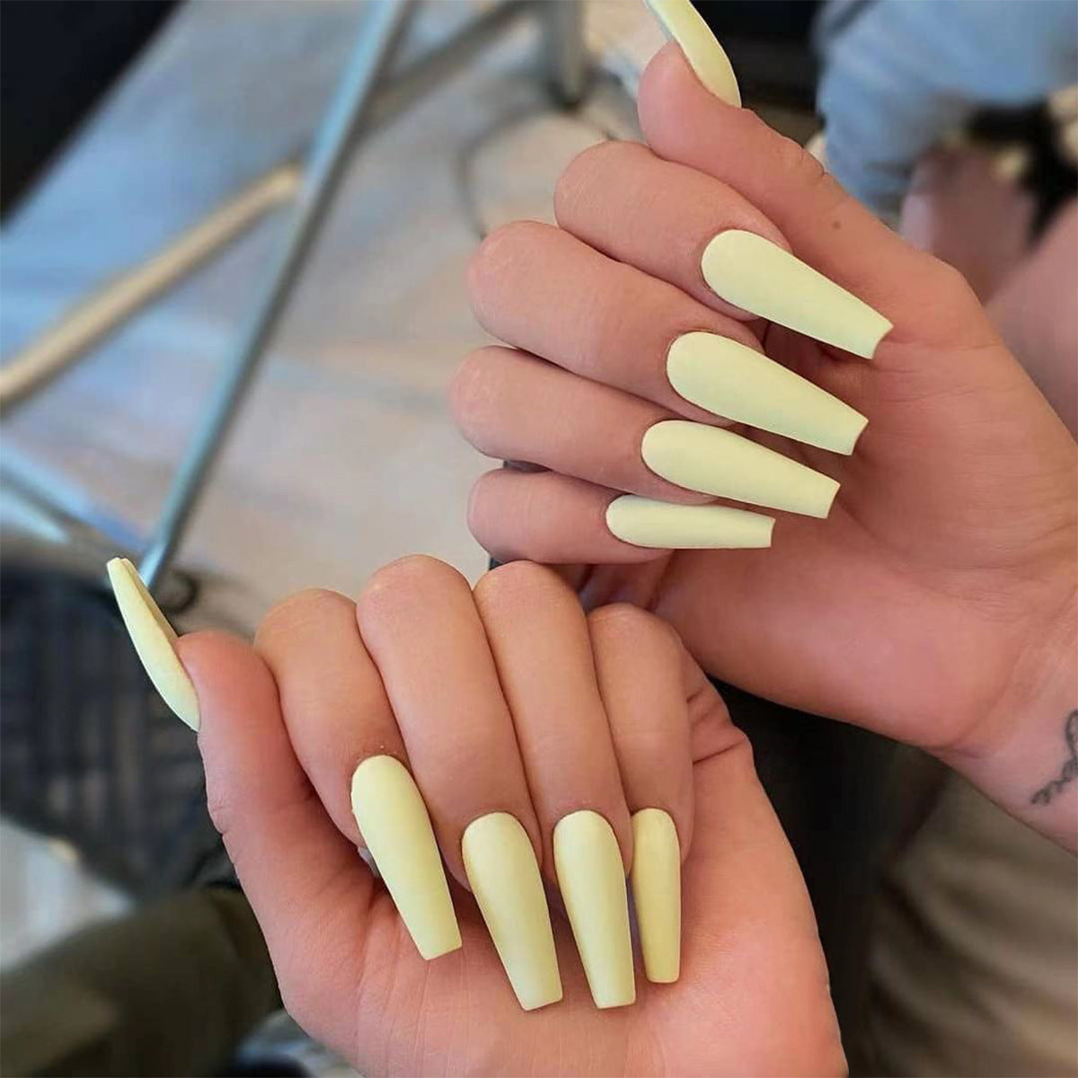 Solid Color Long Ballet Press on Nails