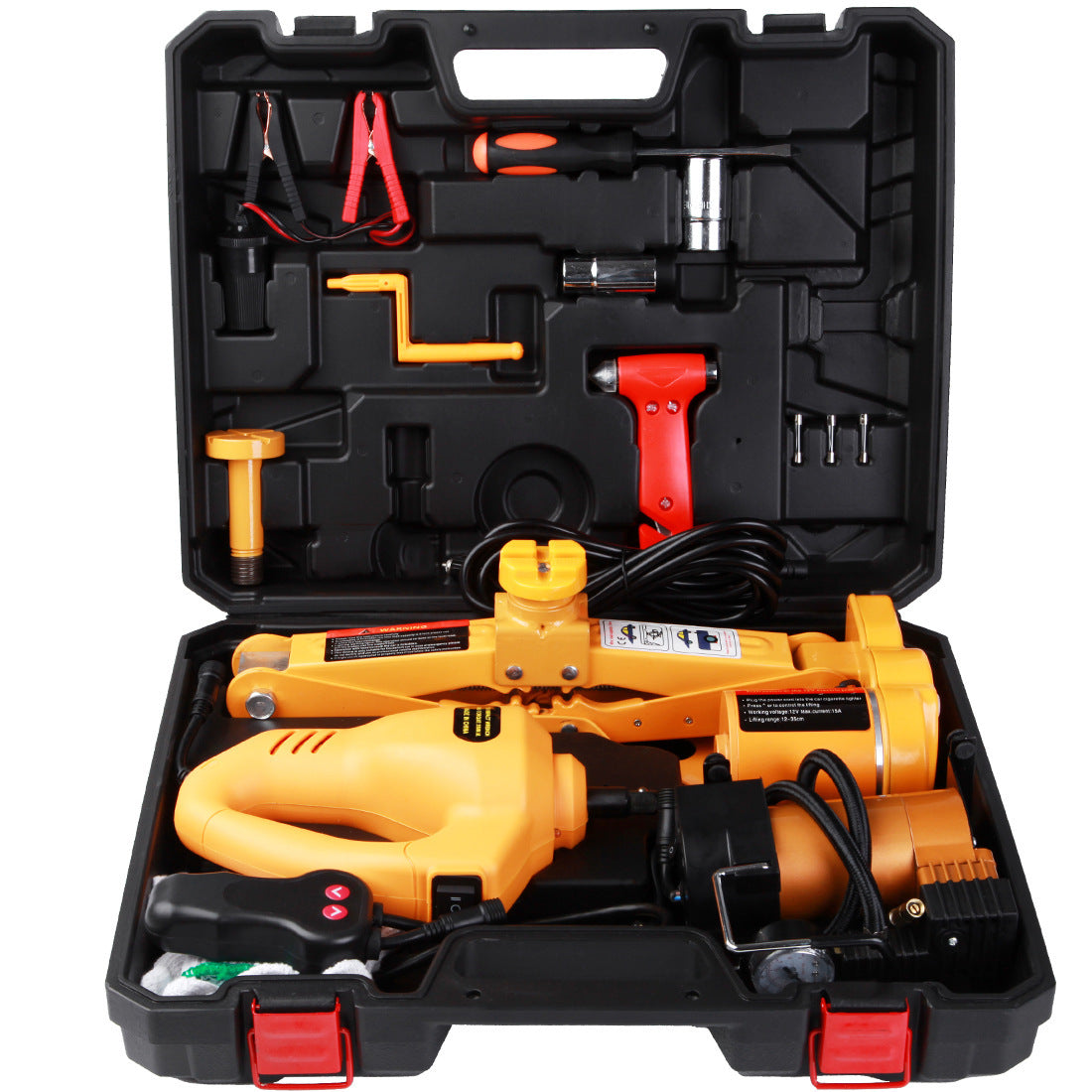 Electric car jack with wrench