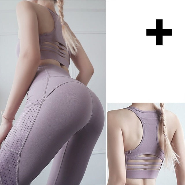 Fitness Yoga Pants for Women High Waist Solid Pocket-4