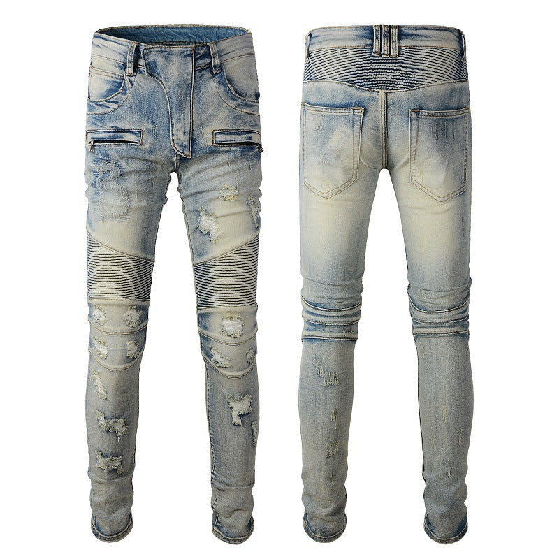 Fashionable distressed jeans
