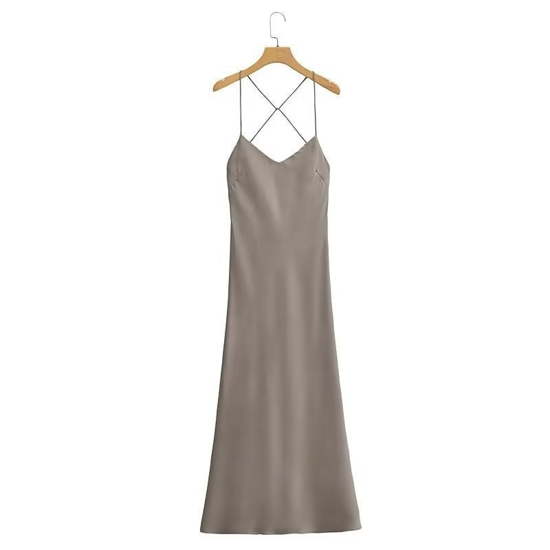 Backless sexy Mid-length Dress