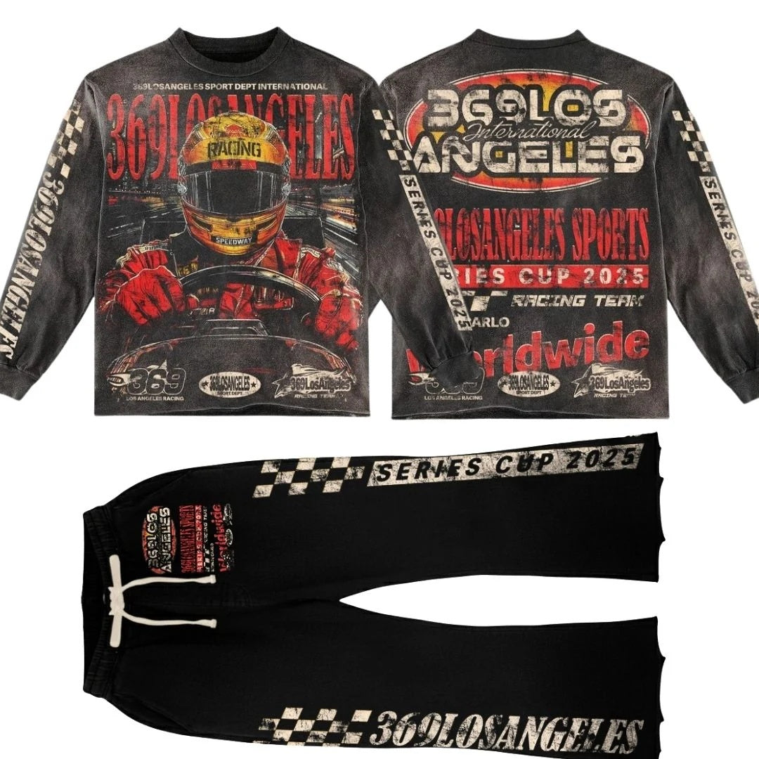 Fashionable Speedway Flare Sweatpants Full Set