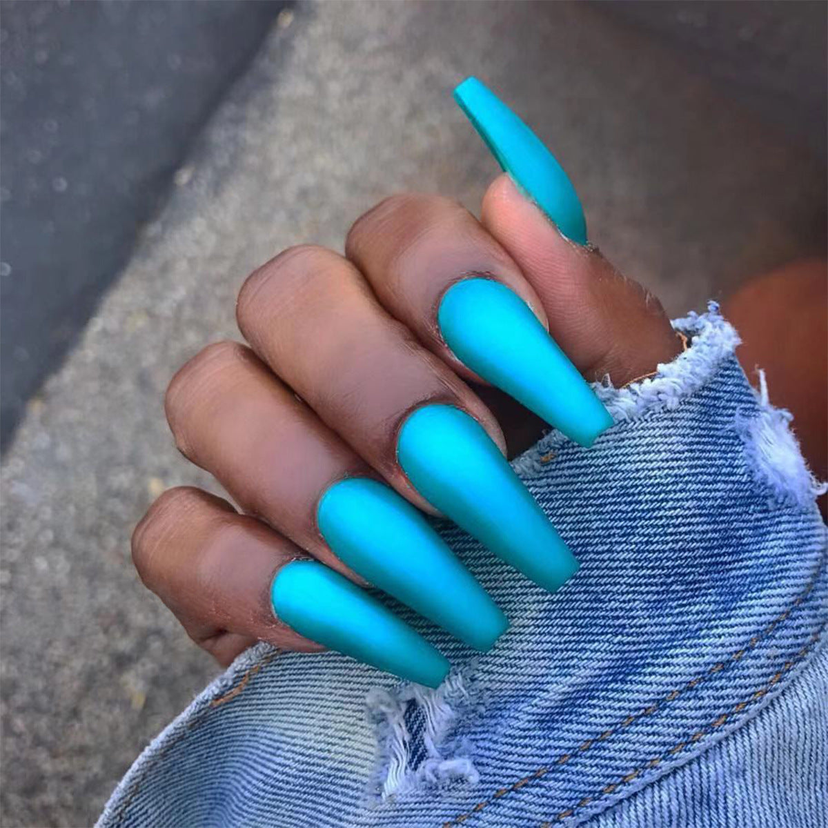 Solid Color Long Ballet Press on Nails