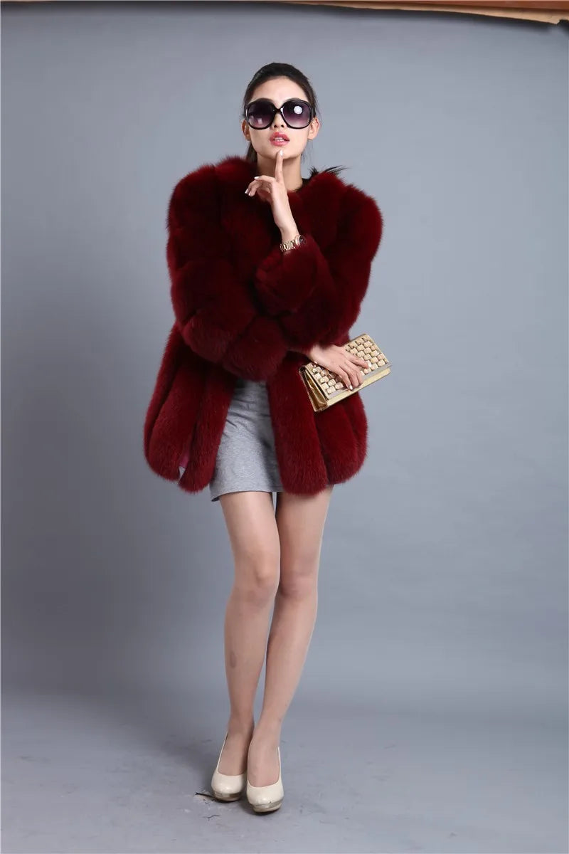 2018 New Hot Winter Women Jacket Factory Supply Fashion Fur Coat White Pink Women Furs Faux Fox/Rabbit Fur Coat