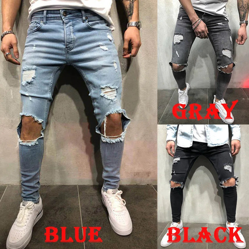 Casual Ripped Denim Jeans