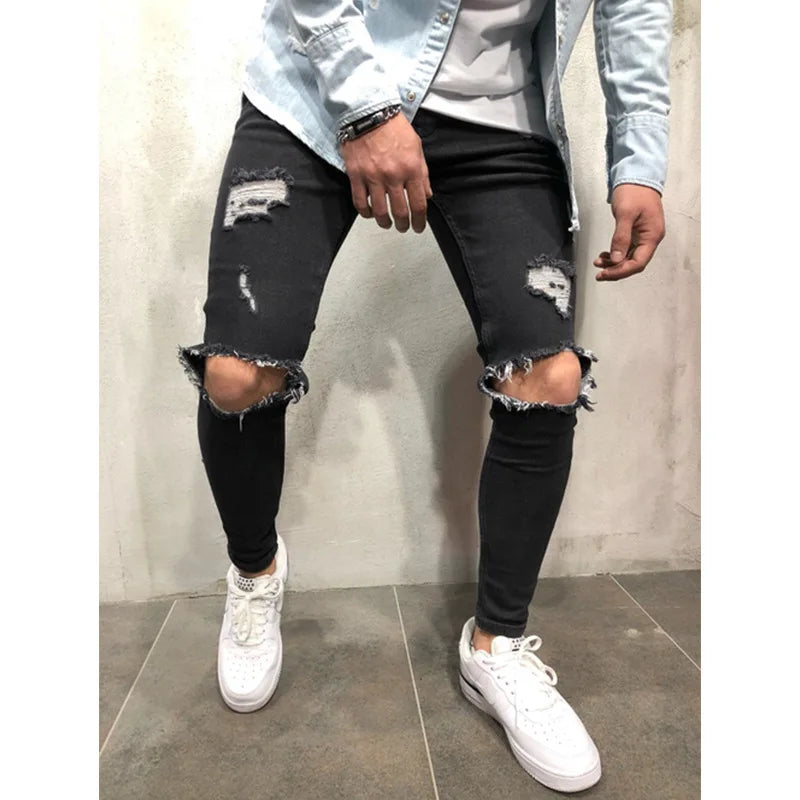 Casual Ripped Denim Jeans