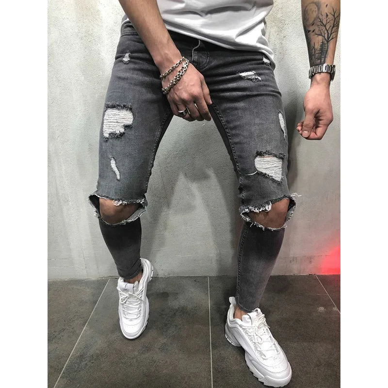 Casual Ripped Denim Jeans