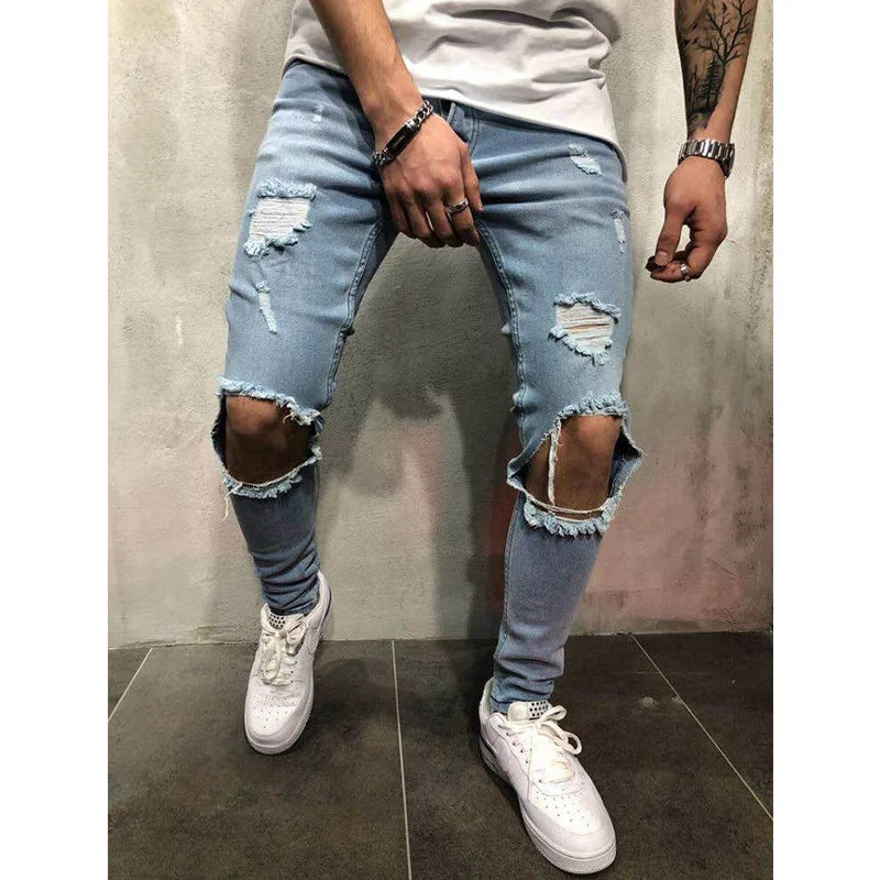 Casual Ripped Denim Jeans