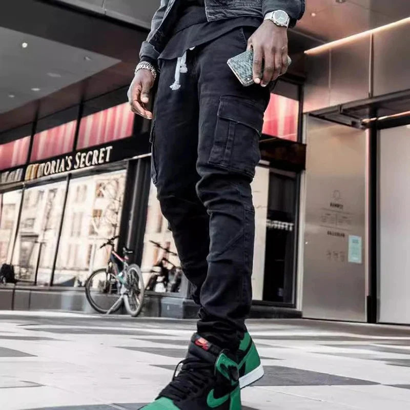 Demin Slim Fit Cargo Pants