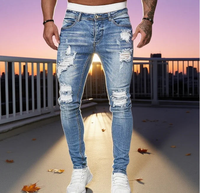 Ripped Denim Fashion Jeans