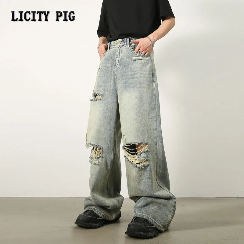 Ripped Blue Baggy Jeans