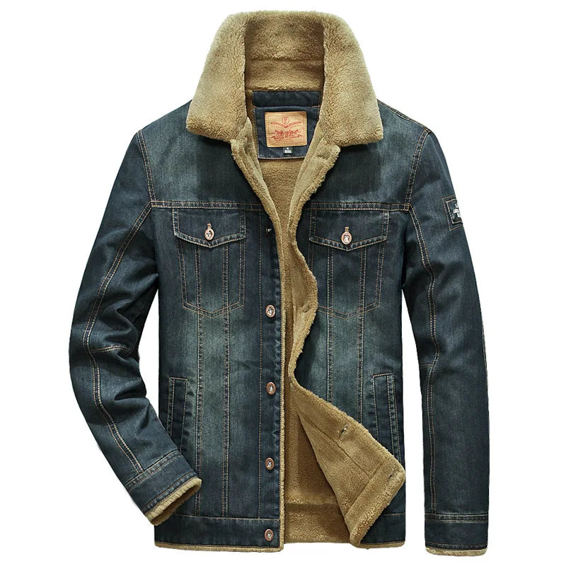Fleece Denim Jean Jacket