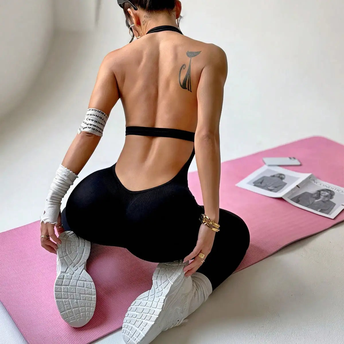One-Piece Yoga Jumpsuit Skinny Short Sportswear Woman Gym Clothing Workout Clothes Fitness Stretch Bodysuit For Women tracksuit