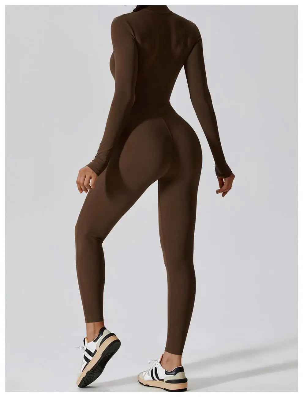 One-piece Sports Training Jumpsuit Women's Long Sleeve Tight Hip-highlighting Bodysuit Gym Clothing Sexy Dance Exercise Tights