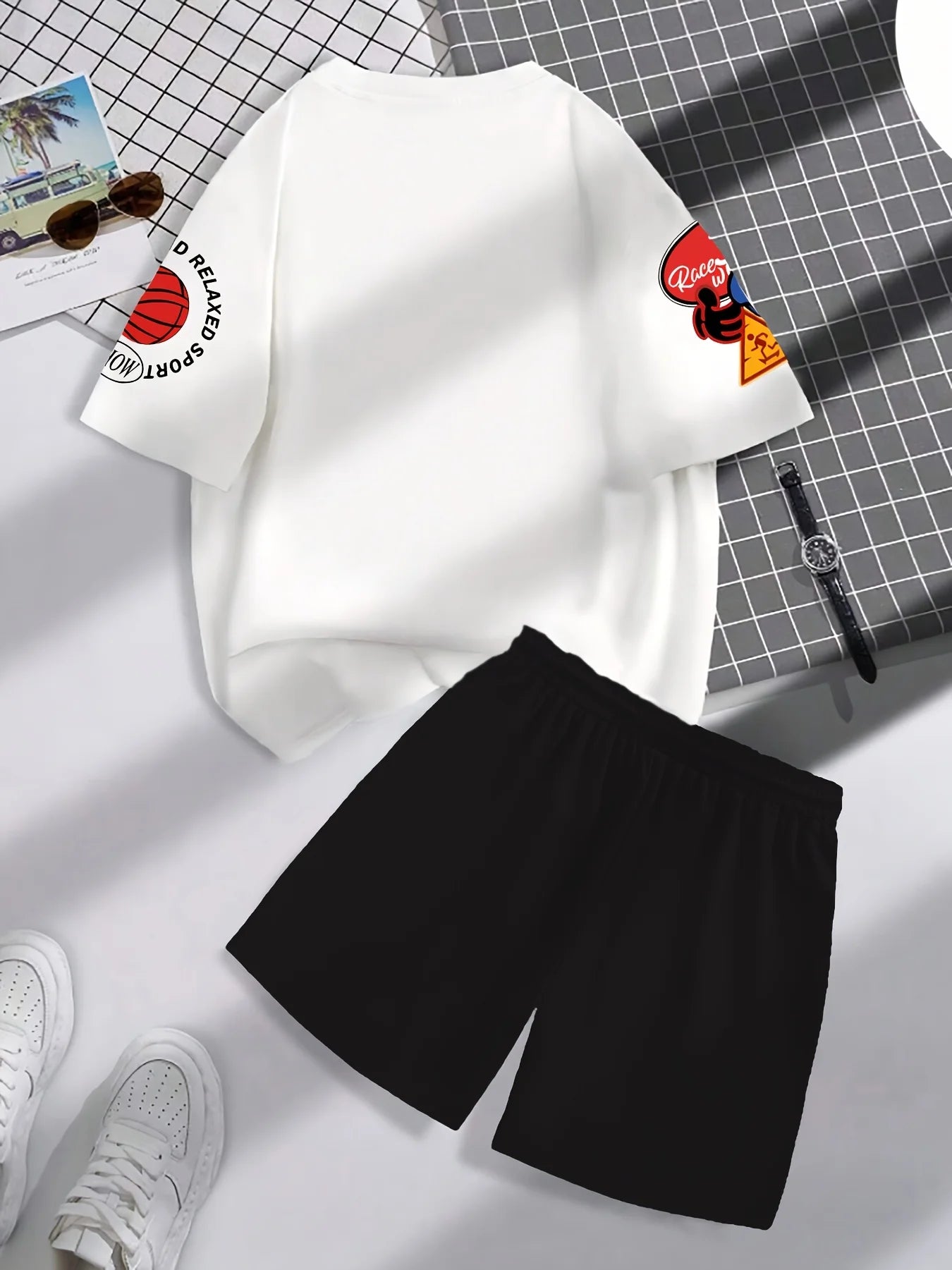 Fashionable 3D shirt and shorts set