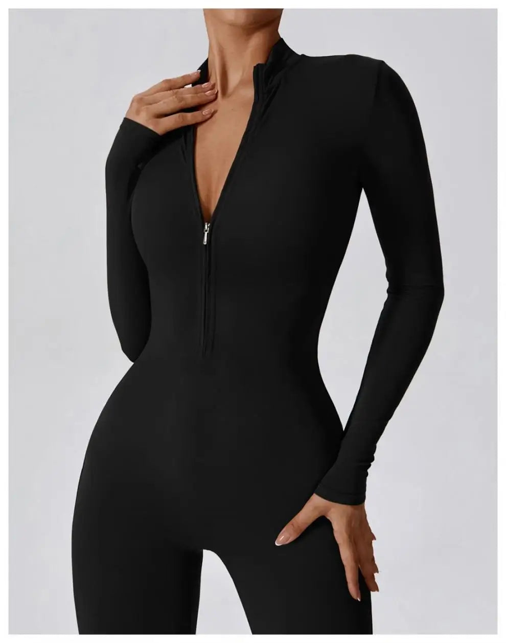 One-piece Sports Training Jumpsuit Women's Long Sleeve Tight Hip-highlighting Bodysuit Gym Clothing Sexy Dance Exercise Tights