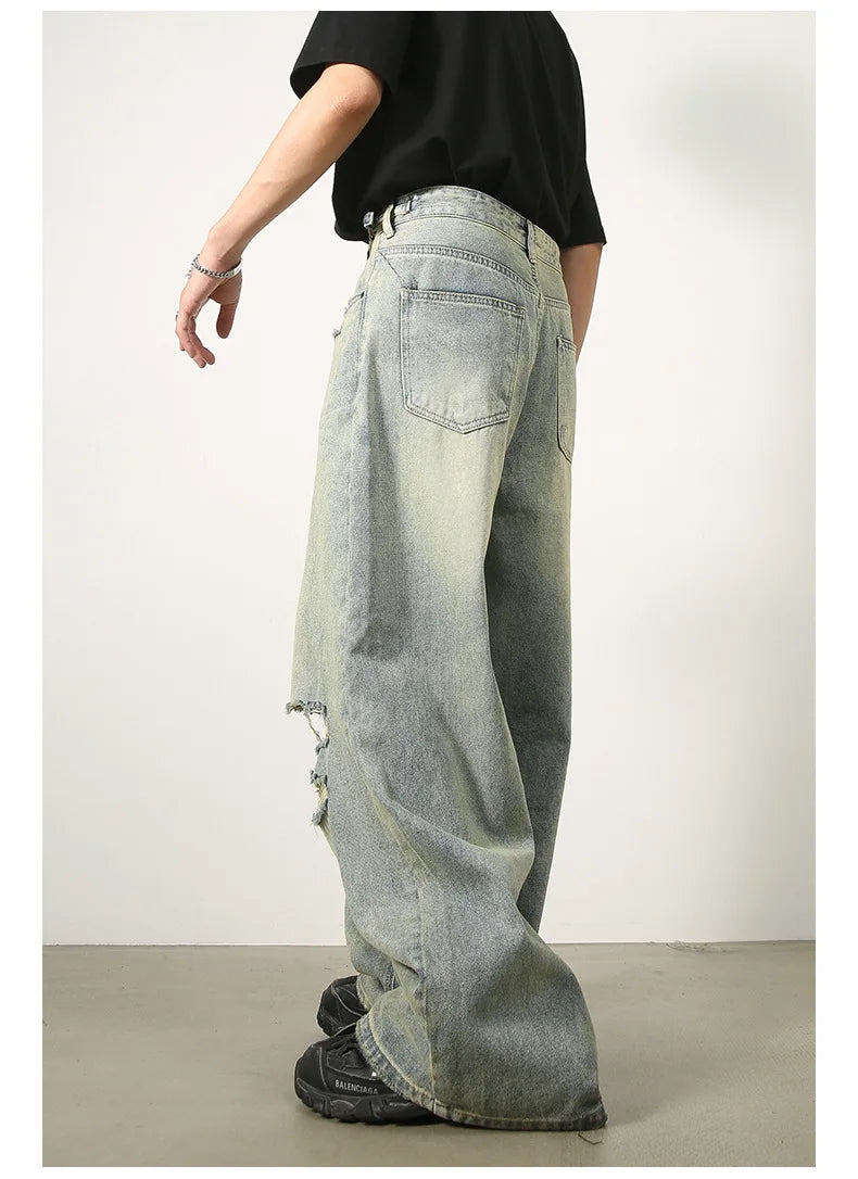 Ripped Blue Baggy Jeans