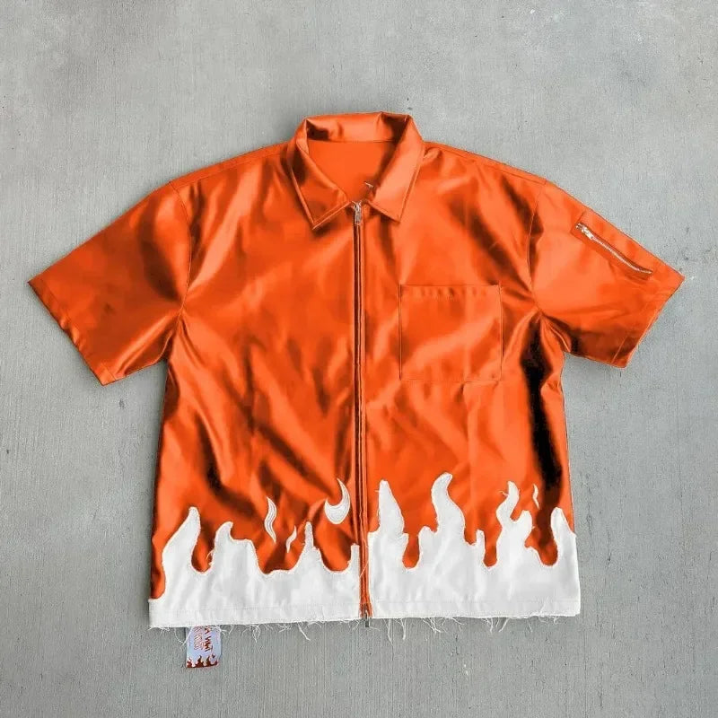Vintage embroidered Hip Hop Fashion Shirt
