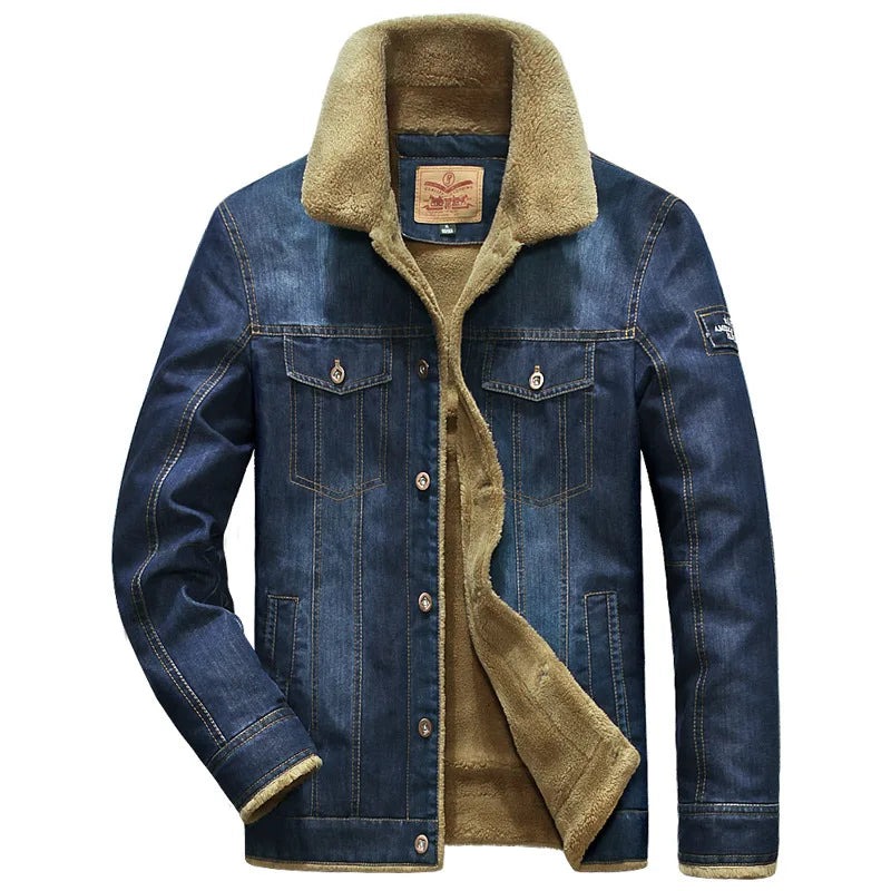 Fleece Denim Jean Jacket