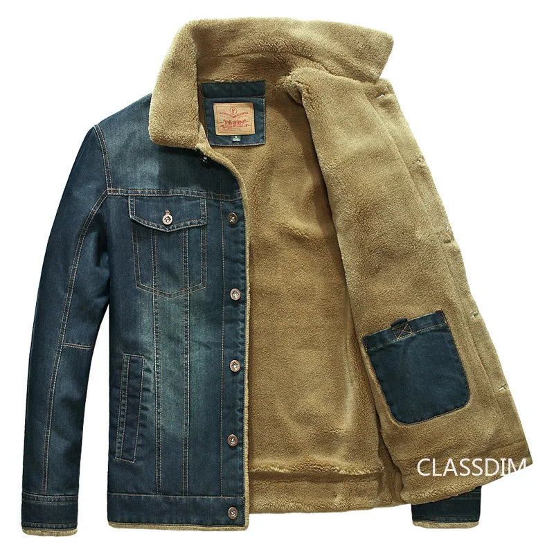 Fleece Denim Jean Jacket