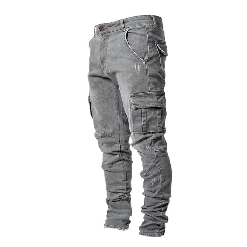Demin Slim Fit Cargo Pants
