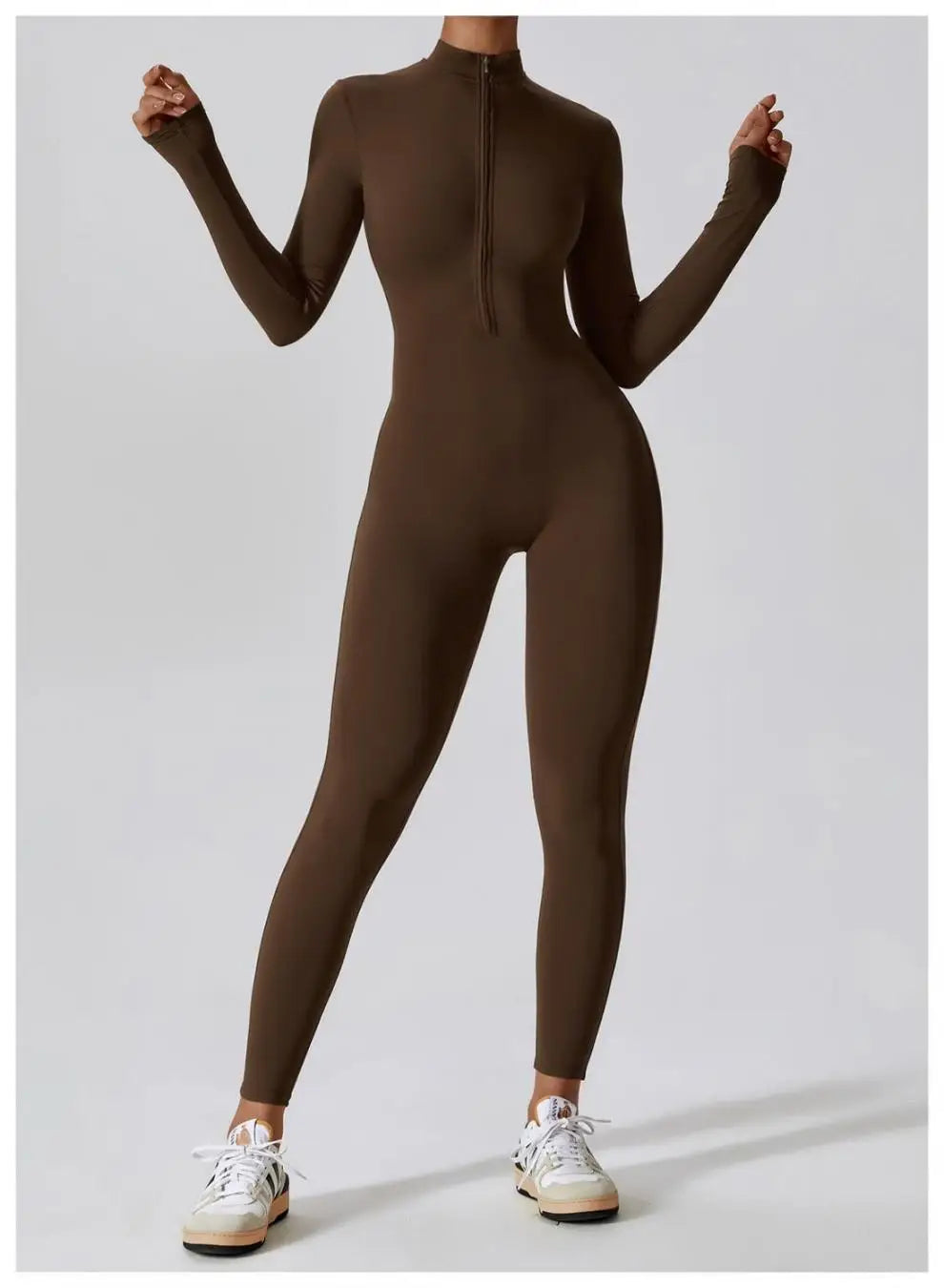 One-piece Sports Training Jumpsuit Women's Long Sleeve Tight Hip-highlighting Bodysuit Gym Clothing Sexy Dance Exercise Tights