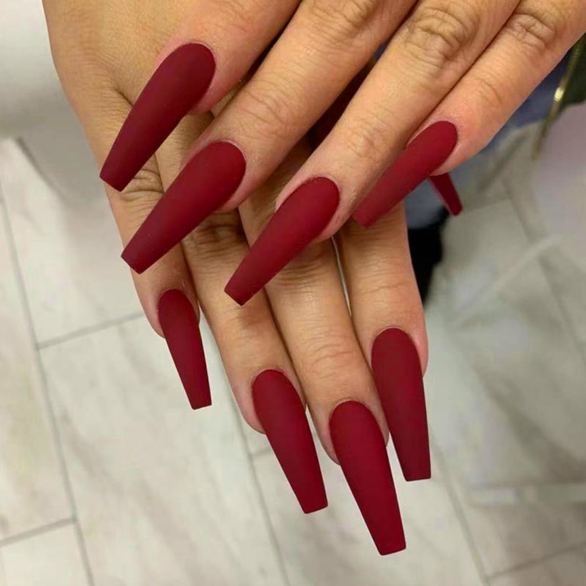 Solid Color Long Ballet Press on Nails