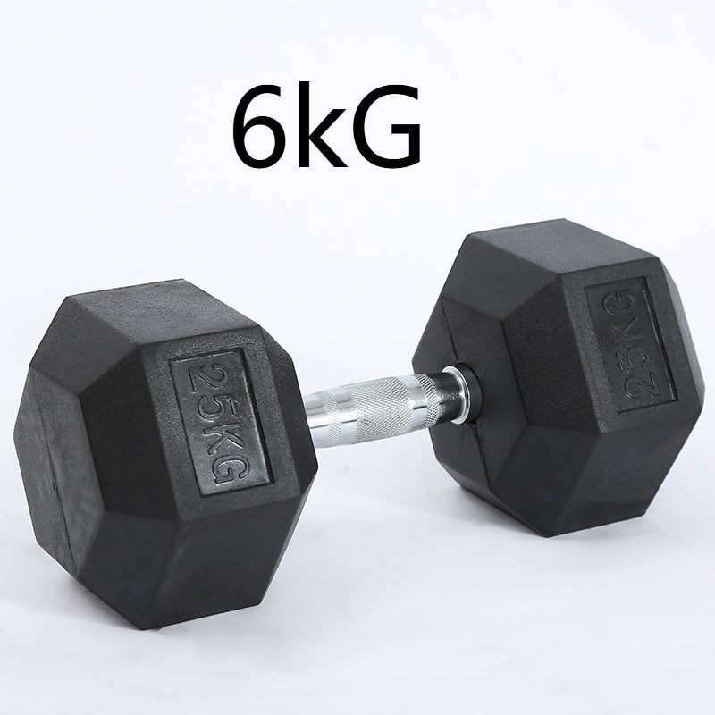 Fitness Hexagonal Rubberized Fixed Dumbbell