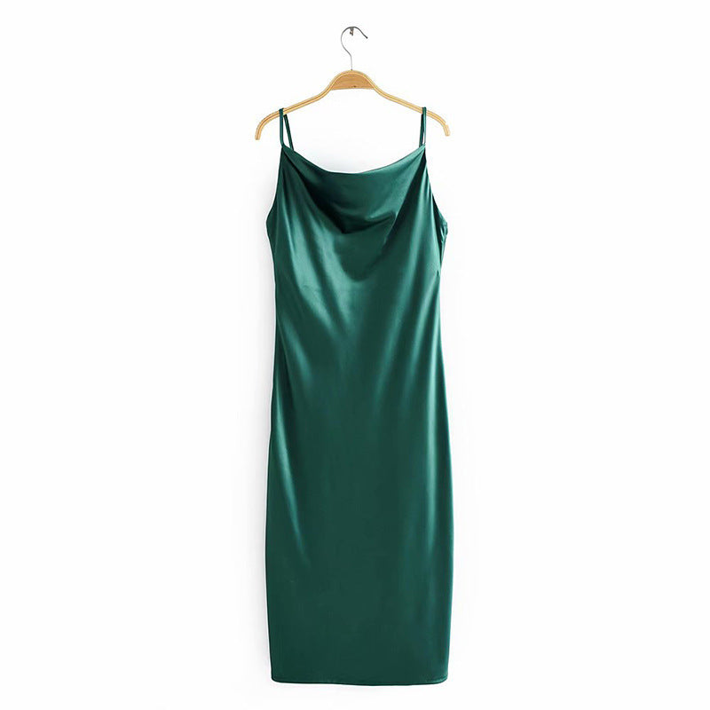Sexy silk Mid-length Dress