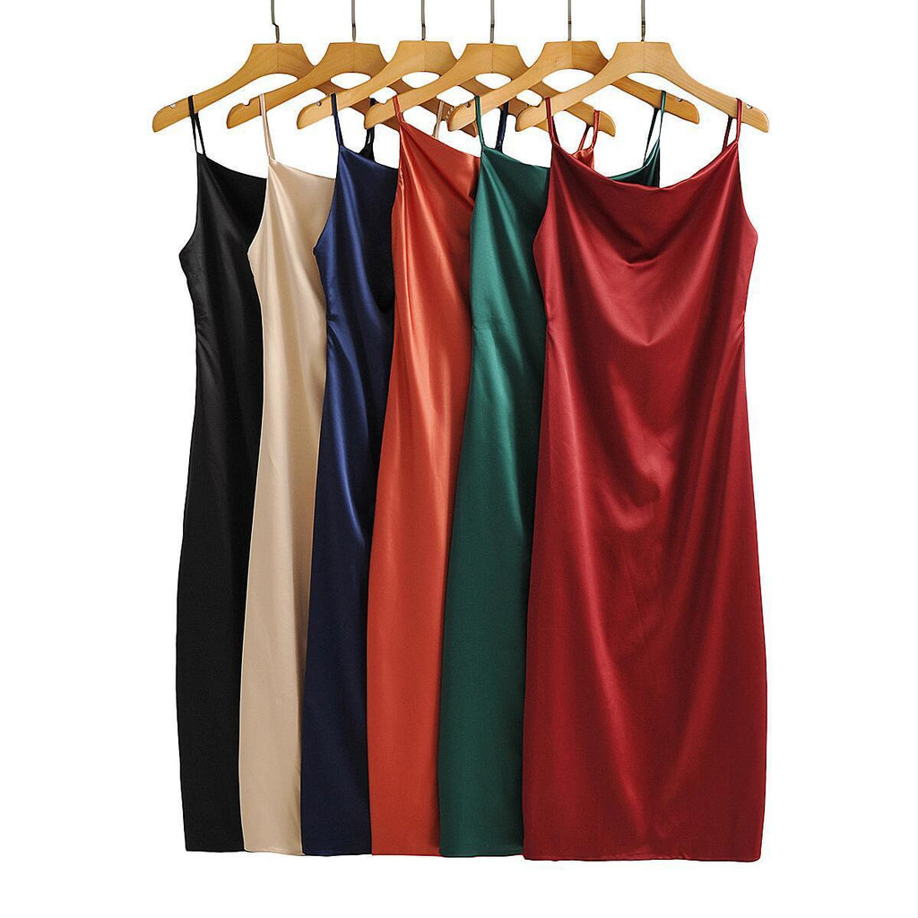 Sexy silk Mid-length Dress