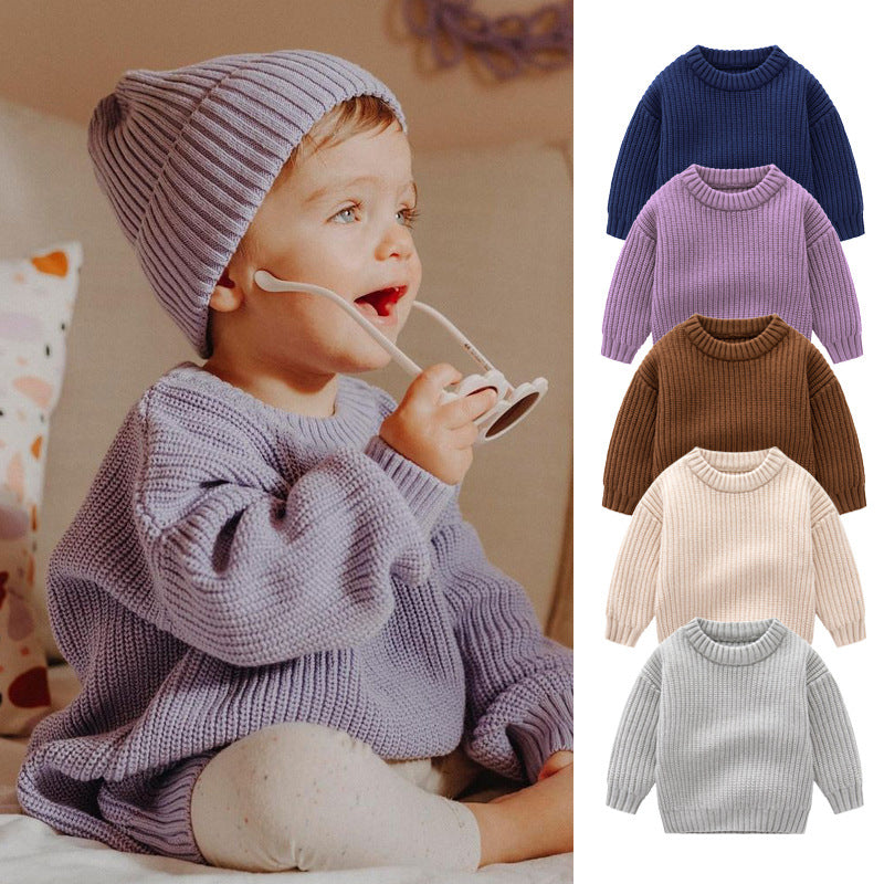 Baby Uni-Sex Handknit Pullover Loose Sweater